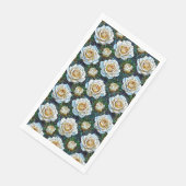 Witte rozen bloemen servet (Hoek)