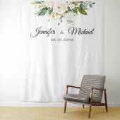 Witte Rozen Bloemen Trouwceremonie Achtergrond Wandkleed (In situ)