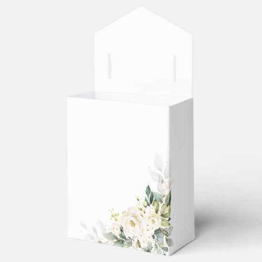 Witte Rozen Bloemen Trouwgunstbox Bedankdoosjes (Geopend)