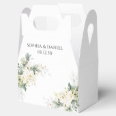 Witte Rozen Bloemen Trouwgunstbox Bedankdoosjes (Geopend)