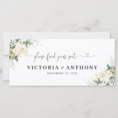 Witte Rozen Bloemen Trouwhoofd Tafel Teken (Voorkant)