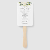 Witte Rozen Bloemen Trouwprogramma Handwaaier (Achterkant)