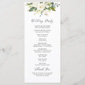 Witte Rozen Bloemen Trouwprogramma Programmakaart (Achterkant)