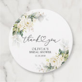 Witte Rozen Bloemen Vrijgezellenfeest Gift Label (Voorkant)