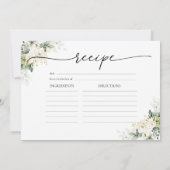 Witte Rozen Bloemen Vrijgezellenfeest Grote Recept Kaart (Achterkant)