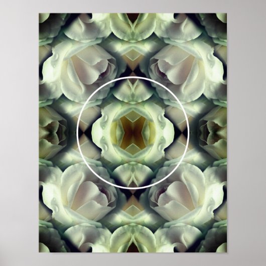 Witte Rozen Bloemenframe Maak Je Eigen Foto Poster (Voorkant)