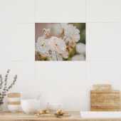 Witte Rozen Bloemige Botanische Natuur Foto Poster (Keuken)