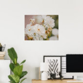 Witte Rozen Bloemige Botanische Natuur Foto Poster (Thuiskantoor)