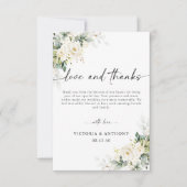 Witte Rozen Bloemige Trouw Trouwkaart Bedankkaart (Voorkant)