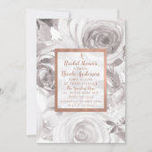 Witte Rozen Bloemisterij Roos Moderne Chic Bruidss Kaart (Voorkant)