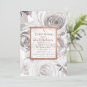 Witte Rozen Bloemisterij Roos Moderne Chic Bruidss Kaart (Staand voorkant)