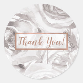 Witte Rozen Bloemisterij Roos Moderne Elegante Bru Ronde Sticker