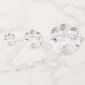 Witte Rozen Bloemrijke Roos Moderne Elegante Bruil Confetti (Achterkanten)