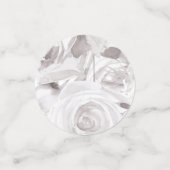 Witte Rozen Bloemrijke Roos Moderne Elegante Bruil Confetti (Kleine voorkant)