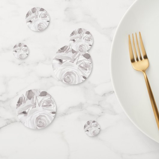 Witte Rozen Bloemrijke Roos Moderne Elegante Bruil Confetti (Groep)