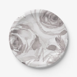 Witte Rozen Bloemrijke Roos Moderne Elegante Trouw Papieren Bordje