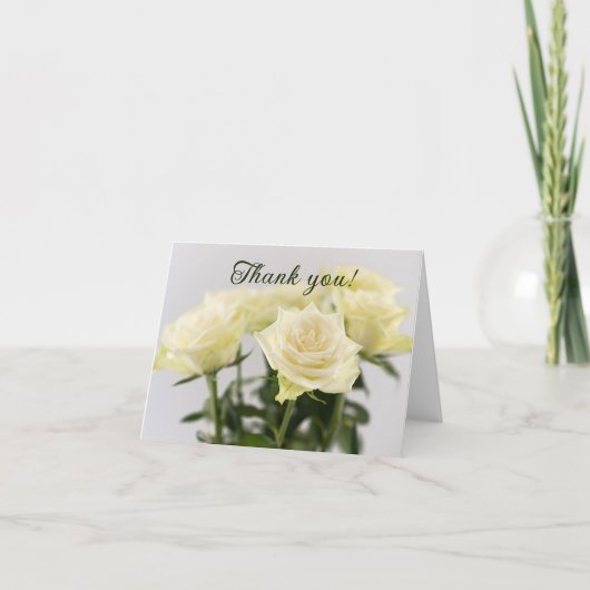 Witte Rozen Bloemstuk Foto Tijdloos Bedankkaart (Voorkant)