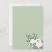 Witte rozen bloemstuk gouden lijst afstudeerfeest  kaart (Achterkant)