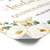 Witte Rozen Bloemstuk Quinceañera 15 Verjaardag We Poster (Hoek)