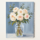 Witte Rozen Boeket Elegant Aquarel Bloemig Planner (Achterkant)