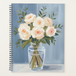Witte Rozen Boeket Elegant Aquarel Bloemig Planner