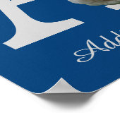 Witte Rozen Boeket Monogram A Gepersonaliseerd Poster (Hoek)