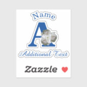 Witte Rozen Boeket Monogram A Gepersonaliseerd Sticker (Vel)