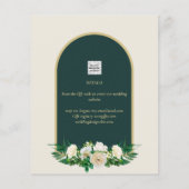 Witte Rozen Bos Groen Winter Huwelijk Data Bewaren Flyer (Achterkant)