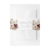 Witte Rozen Bourgondische Poppies Waterverf Uitnodigingen Wikkel (Voorkant Voorbeeld)