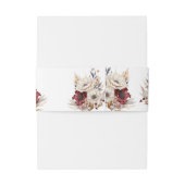 Witte Rozen Bourgondische Poppies Waterverf Uitnodigingen Wikkel (Achterkant Voorbeeld)