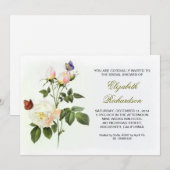 Witte Rozen Bruids Douche Uitnodiging (Voorkant / Achterkant)