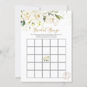 Witte Rozen Bruidsbingo/Wie kent de Bruid het Best Kaart