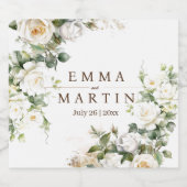 Witte Rozen Bruidsboeket Sparkling Wijnetiket (Enkel label)