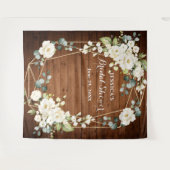 Witte Rozen Bruidsfeest chic fotohokje achtergrond Wandkleed (Voorkant (horizontaal))