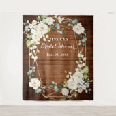 Witte Rozen Bruidsfeest chic fotohokje achtergrond Wandkleed (Voorkant)