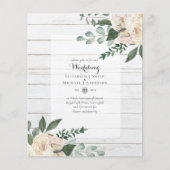 Witte rozen bruidsrozen Weddenschappen Uitnodiging Flyer (Voorkant)