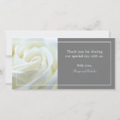 Witte Rozen Bruiloft Bedankkaart (Achterkant)