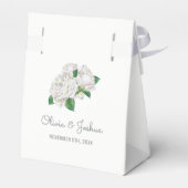 Witte rozen bruiloft gunst dozen bedankdoosjes (Achterkant)