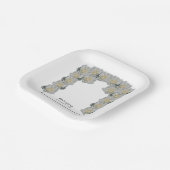 Witte Rozen Bruiloft  Papieren Bordje (Gebogen)