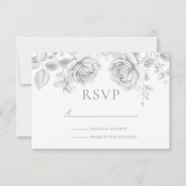 witte rozen bruiloft RSVP kaartje