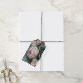 Witte Rozen Cadeaulabel (Met Touw)