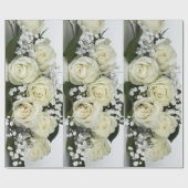 Witte rozen cadeaupapier (Vlak)