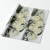 Witte rozen cadeaupapier (Uitgerold)