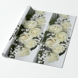 Witte rozen cadeaupapier