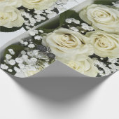 Witte rozen cadeaupapier (Hoek)