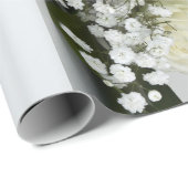 Witte rozen cadeaupapier (Rol Hoek)