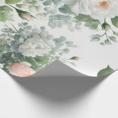 witte rozen cadeaupapier (Hoek)