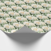 Witte rozen cadeaupapier (Hoek)