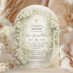 Witte Rozen Calla Lelies Tarwe Doop Christening Kaart