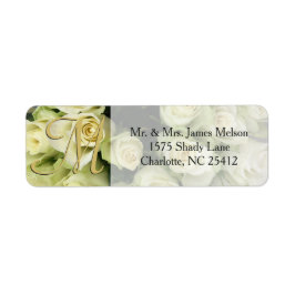 Witte Rozen Champagne Blush Wedding Suite Etiket